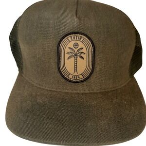 Katin USA Trucker Hat Snapback Olive Green Palm Tree Patch Surf Skate Cap